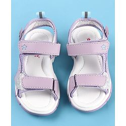 Cute Walk by Babyhug Velcro Closure Sandals with Floral Applique - Pink