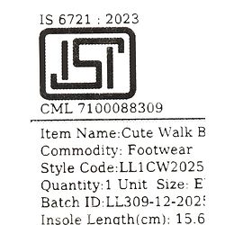 Cute Walk by Babyhug Velcro Closure Sandals with Applique -  Black