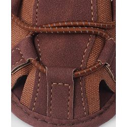 Cute Walk by Babyhug Velcro Closure Solid Colour Booties - Brown