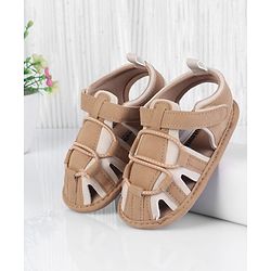 Cute Walk by Babyhug Velcro Closure Solid Colour Booties - Brown