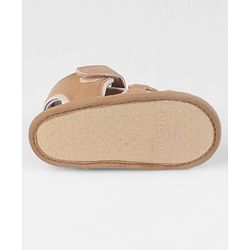 Cute Walk by Babyhug Velcro Closure Solid Colour Booties - Brown