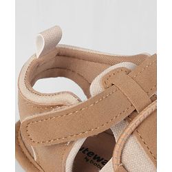 Cute Walk by Babyhug Velcro Closure Solid Colour Booties - Brown