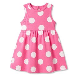 Babyhug Cotton Knit One Piece Dresses/Frocks Polka Dot Multi Color 6-9 Months