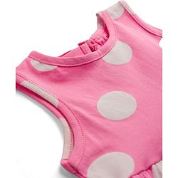 Babyhug Cotton Knit One Piece Dresses/Frocks Polka Dot Multi Color 6-9 Months