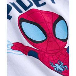 Babyhug Marvel Single Jersey Knit Half Sleeves T-Shirt With Spiderman Graphics - White