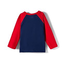 Babyhug Cotton Knit Raglan Full Sleeves Text Printed T-Shirt & Pyjama Night Suit With Stripes - Navy Blue & Red
