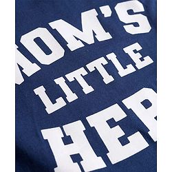 Babyhug Cotton Knit Raglan Full Sleeves Text Printed T-Shirt & Pyjama Night Suit With Stripes - Navy Blue & Red