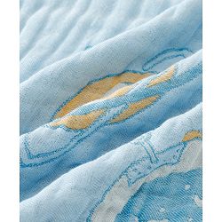 Babyhug 100% Pure Cotton Six Layer Baby Blanket Space Print  Super Soft & Absorbent| All Season Blanket| New Born Gifting| Bath Towel, Wrapper, Feeding Towel| Machine Washable- Blue
