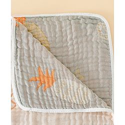 Babyhug 100% Pure Cotton Six Layer Baby Blanket Space Print  Super Soft & Absorbent| All Season Blanket| New Born Gifting| Bath Towel, Wrapper, Feeding Towel| Machine Washable- Blue