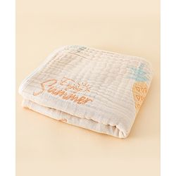 Babyhug 100% Pure Cotton Six Layer Baby Blanket Space Print  Super Soft & Absorbent| All Season Blanket| New Born Gifting| Bath Towel, Wrapper, Feeding Towel| Machine Washable- Blue