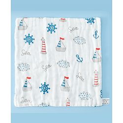 Babyhug 6 Layer Muslin Wash Cloth 100% Cotton| High Absorbency| Ultra Soft| Feeding & Diapering Essential| Machine Washable & Re-usable| Bath & Toweling Pack of 5 - Multicolour