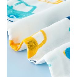 Babyhug 6 Layer Muslin Wash Cloth 100% Cotton| High Absorbency| Ultra Soft| Feeding & Diapering Essential| Machine Washable & Re-usable| Bath & Toweling Pack of 5 - Multicolour