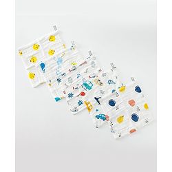 Babyhug 6 Layer Muslin Wash Cloth 100% Cotton| High Absorbency| Ultra Soft| Feeding & Diapering Essential| Machine Washable & Re-usable| Bath & Toweling Pack of 5 - Multicolour
