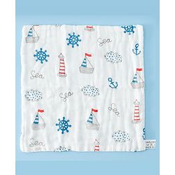 Babyhug 6 Layer Muslin Wash Cloth 100% Cotton| High Absorbency| Ultra Soft| Feeding & Diapering Essential| Machine Washable & Re-usable| Bath & Toweling Pack of 5 - Multicolour