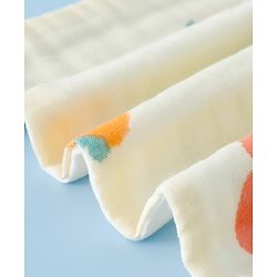 Babyhug 6 Layer Muslin Wash Cloth  100% Cotton High Absorbency Ultra Soft Feeding & Diapering Essential Machine Washable & Re-usable Bath & Toweling Pack of 5 - Multicolour