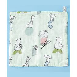 Babyhug 6 Layer Muslin Wash Cloth  100% Cotton High Absorbency Ultra Soft Feeding & Diapering Essential Machine Washable & Re-usable Bath & Toweling Pack of 5 - Multicolour