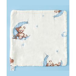 Babyhug 6 Layer Muslin Wash Cloth  100% Cotton High Absorbency Ultra Soft Feeding & Diapering Essential Machine Washable & Re-usable Bath & Toweling Pack of 5 - Multicolour