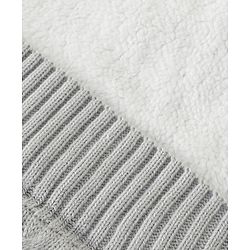 Babyhug Premium Hooded Knitted Blanket Sleeping Bag with Soft Fur Lining| Light Weight| Warm & Cozy Winter Wrapper| Machine Washable| Button Closure| 0 to 12 months| New Born Gifting - Grey
