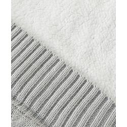 Babyhug Premium Hooded Knitted Blanket Sleeping Bag with Soft Fur Lining| Light Weight| Warm & Cozy Winter Wrapper| Machine Washable| Button Closure| 0 to 12 months| New Born Gifting - Grey
