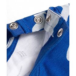 Babyhug Cotton Knit Full Sleeves T-Shirt & Pyjama Co-ord Night Suit With Shark Print - Blue