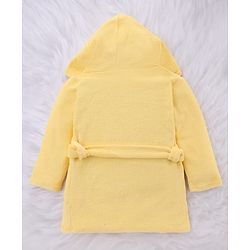 Babyhug Disney Terry Knit Hooded Bathrobe with Pockets & Lion King Graphics - Yellow