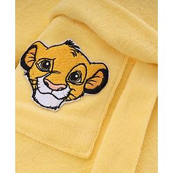 Babyhug Disney Terry Knit Hooded Bathrobe with Pockets & Lion King Graphics - Yellow