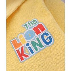Babyhug Disney Terry Knit Hooded Bathrobe with Pockets & Lion King Graphics - Yellow