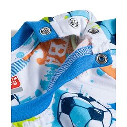 Babyhug Cotton Knit Full Sleeves Football Printed T-Shirt & Pyjama Co-Ord Night Suit - White