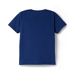 Babyhug Cotton Knit Full Sleeves T-Shirt & Shorts Night Suit With Text Print - Navy Blue