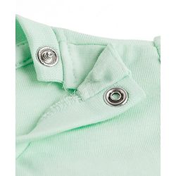 Babyhug Cotton Knit Half Sleeves Floral & Butterfly Printed & Striped T-Shirt & Shorts Night Suit - Light Green