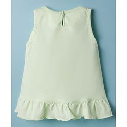 Babyhug Cotton Knit Sleeveless T-Shirt & Shorts Night Suit With Floral Print - Light Green