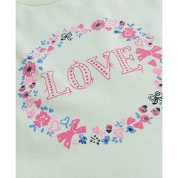 Babyhug Cotton Knit Sleeveless T-Shirt & Shorts Night Suit With Floral Print - Light Green