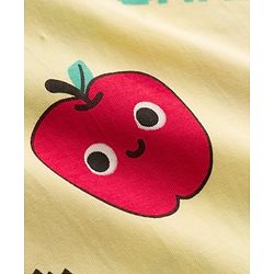 Babyhug Cotton Knit Half Sleeves T-Shirt & Shorts Co-ord Night Suit With Fruit Print - Yellow
