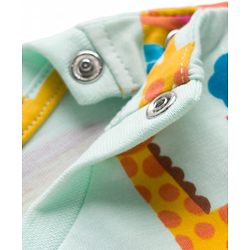 Babyhug Cotton Knit Frill Sleeves Co-ords T-Shirt & Shorts Night Suit with Jungle Theme Print - Light Blue