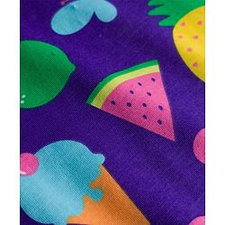 Babyhug Cotton Knit Half Sleeves Tropical Theme Printed Co-Ords T-Shirt & Shorts Night Suit - Purple