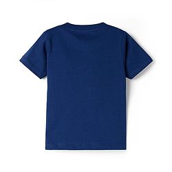 Babyhug Cotton Knit Half Sleeves T-Shirt & Shorts Night Suit With Animal Print - Navy Blue