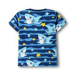 Babyhug Cotton Knit Half Sleeves T-Shirt & Shorts Co-ord Night Suit With Shark Print - Navy Blue