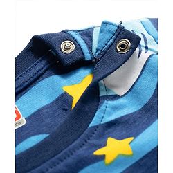 Babyhug Cotton Knit Half Sleeves T-Shirt & Shorts Co-ord Night Suit With Shark Print - Navy Blue