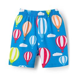 Babyhug Cotton Knit Half Sleeves Co-ords T-Shirt & Shorts Night Suit with Hot Air Balloon Print - Light Blue