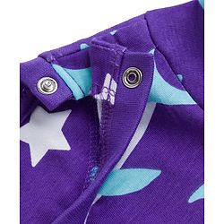 Babyhug Cotton Knit Half Sleeves T-Shirt & Shorts Co-ord Night Suit With Shark Print - Purple