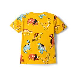 Babyhug 100% Cotton Knit Half Sleeves Dino Printed T-Shirt - Multicolour