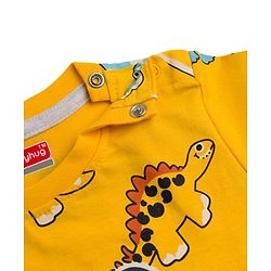 Babyhug 100% Cotton Knit Half Sleeves Dino Printed T-Shirt - Multicolour