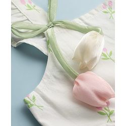 Babyhug Cotton Woven Sleeveless Frock With Floral Print & Applique - White