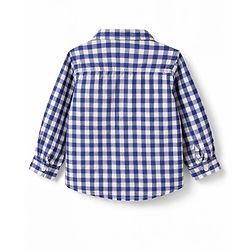 Babyhug Cotton Woven Full Sleeves Checks Shirt & Denim Jeans Set - Blue
