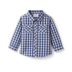 Babyhug Cotton Woven Full Sleeves Checks Shirt & Denim Jeans Set - Blue