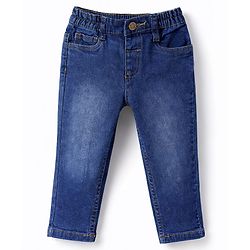 Babyhug Cotton Woven Full Sleeves Checks Shirt & Denim Jeans Set - Blue