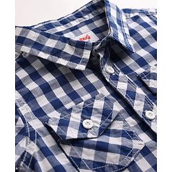 Babyhug Cotton Woven Full Sleeves Checks Shirt & Denim Jeans Set - Blue
