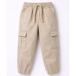 Babyhug Cotton Woven Full Sleeves Printed Shirt & Trouser Set - Navy Blue & Beige