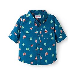 Babyhug Cotton Woven Full Sleeves Shirt & Lounge Pant Set With Air Balloon Print - Multicolor