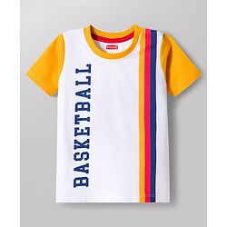 Babyhug 100% Cotton Knit Half Sleeves Sports Theme Printed T-Shirt - Multicolour